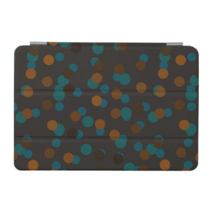 teal, brown, bronze and blue polka dots iPad mini cover