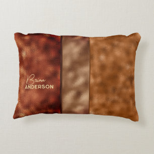 Teal brown faux copper patina Industrial custom  Accent Pillow