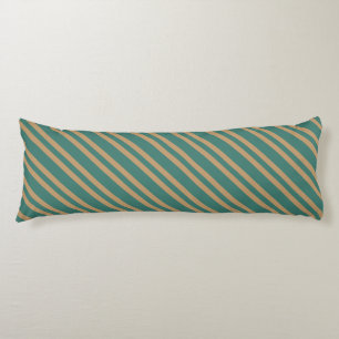 Teal Brown Stripes Seamless Pattern Body Pillow