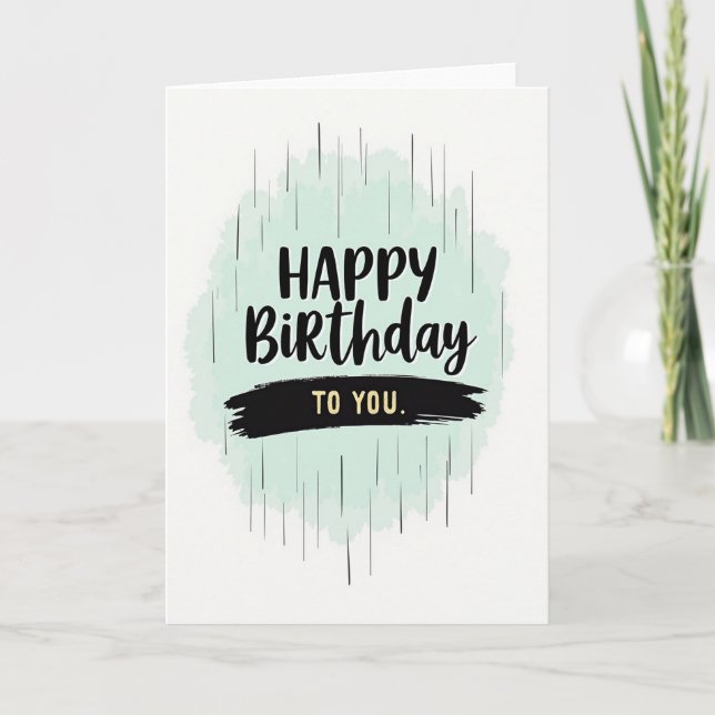Teal Brushstroke Birthday Card (Front)