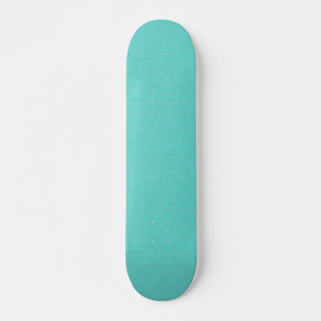 Teal bubble blocks patterned Skateboard Deck (Front)