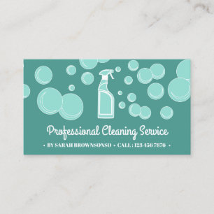 Teal Bubbles Cleaning Service Business Card