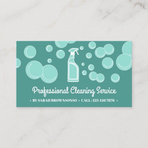 Teal Bubbles Cleaning Service Business Card