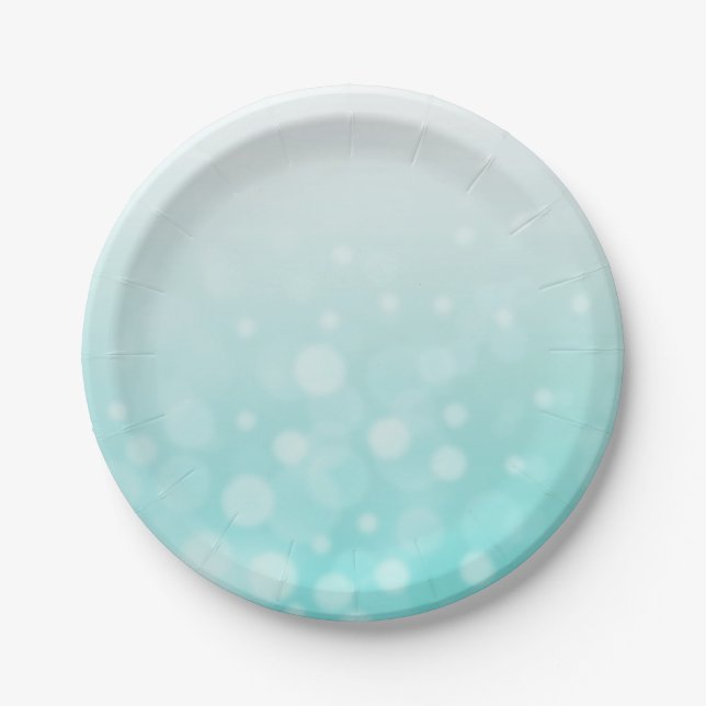 Teal  Bubbles Small Cake Paper Plates (Front)