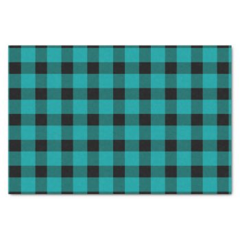 Teal Buffalo Country Lumberjack Plaid Tissue Paper by LifeOfRileyDesign at Zazzle