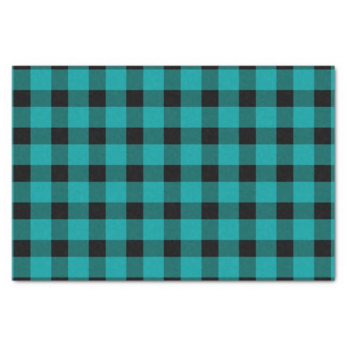Teal Buffalo Country Lumberjack Plaid Tissue Paper