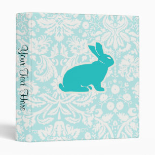 Teal Bunny 3 Ring Binder