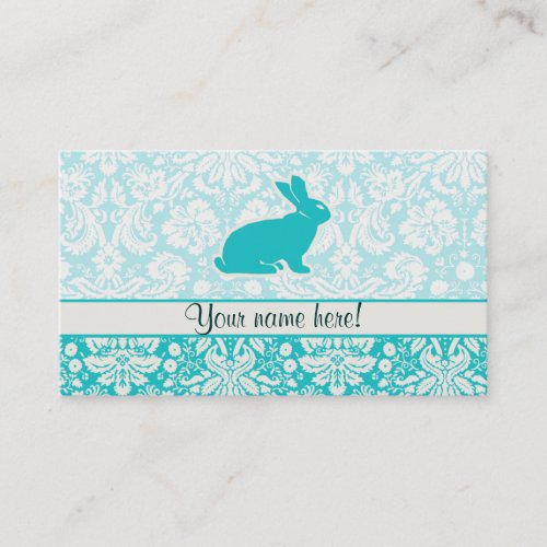 Teal Bunny Business Card