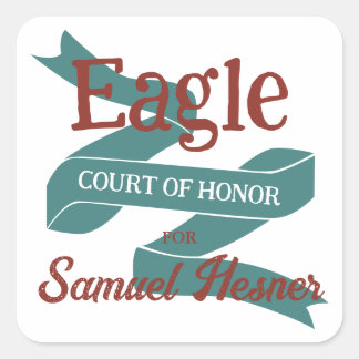 Teal, Burgundy Eagle Scout Court of Honor Square Sticker