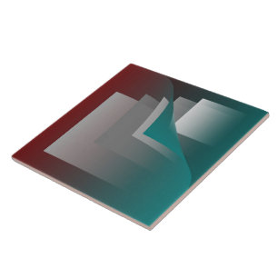 Teal burgundy gray pages ceramic tile