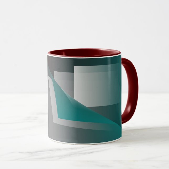 Teal burgundy gray pages mug (Front Right)