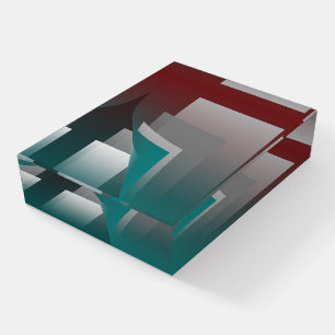 Teal burgundy gray pages paperweight