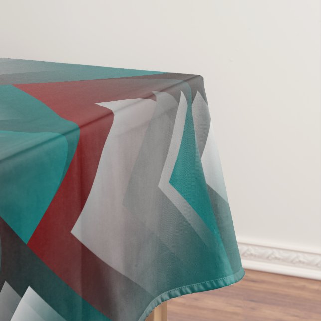 Teal burgundy gray pages tablecloth (In Situ)