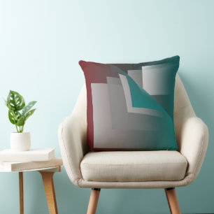 Teal burgundy gray pages throw pillow