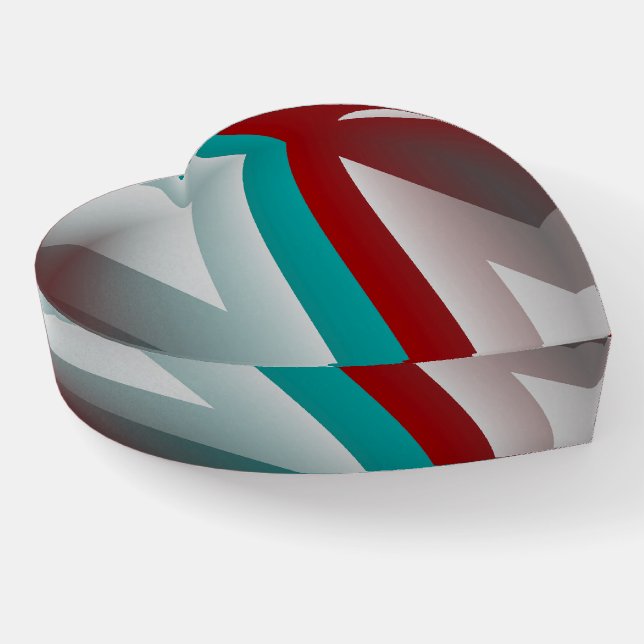 teal burgundy gray sphere effect paperweight (Angled)