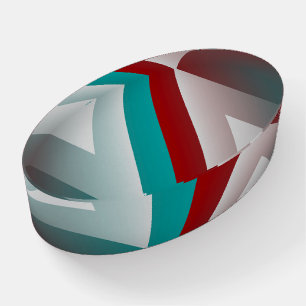 teal burgundy gray sphere effect paperweight