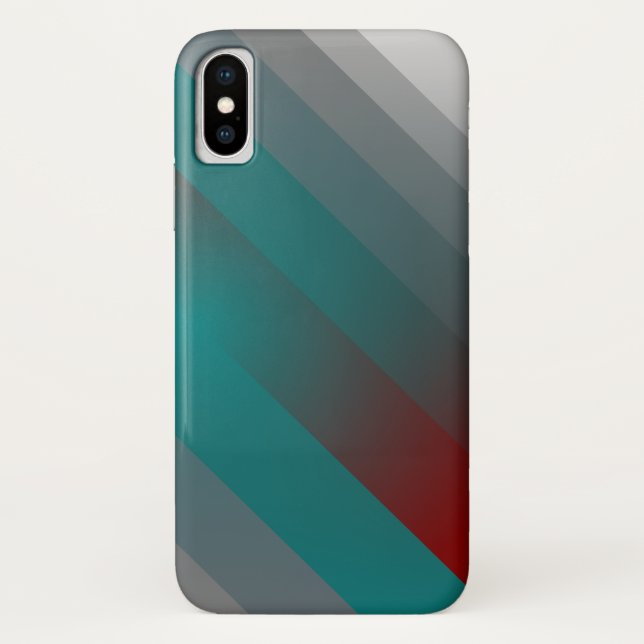teal burgundy gray stripes Case-Mate iPhone case (Back)