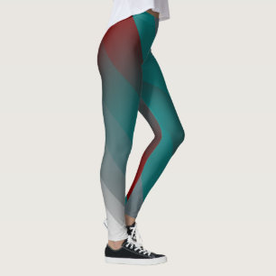 teal burgundy gray stripes leggings