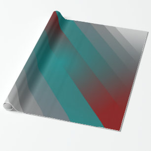 teal burgundy gray stripes wrapping paper