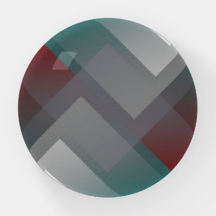 Teal burgundy gray symmetry paperweight