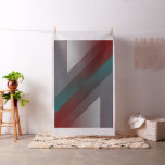 teal burgundy gray triangle fabric