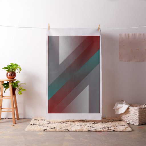 teal burgundy gray triangle fabric