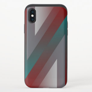 teal burgundy gray triangle iPhone x slider case