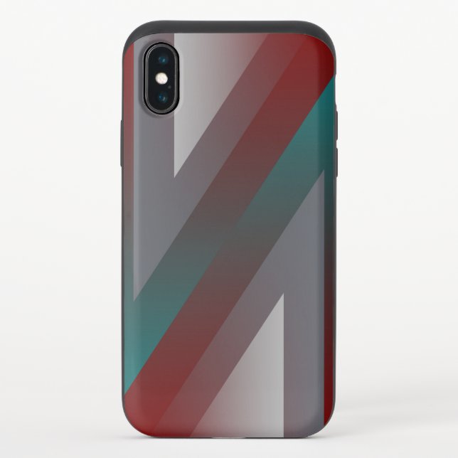 teal burgundy gray triangle uncommon iPhone case (Back)