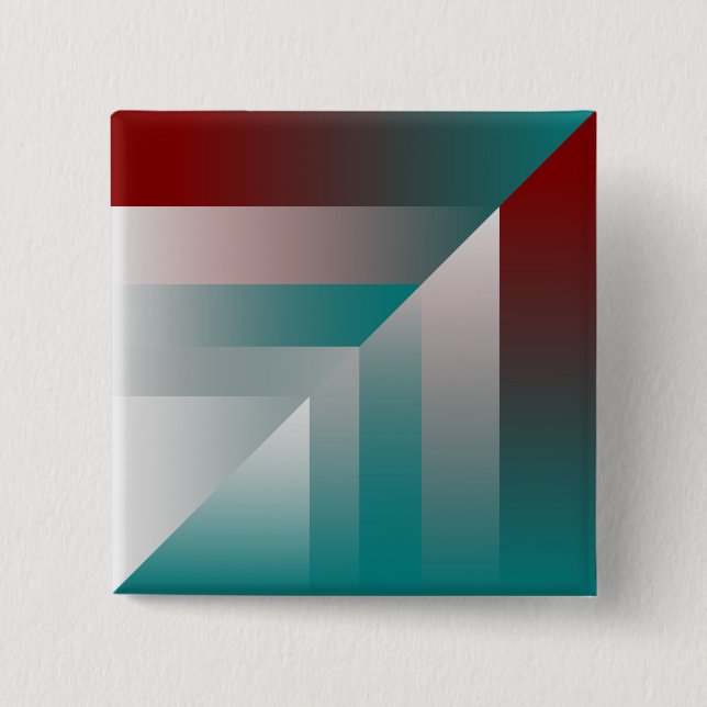 teal burgundy gray triangles button (Front)