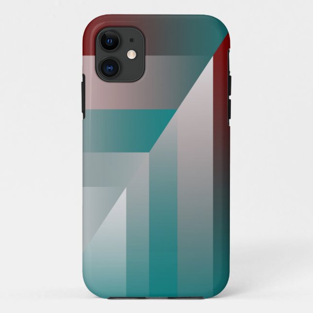 teal burgundy gray triangles Case-Mate iPhone case (Back)