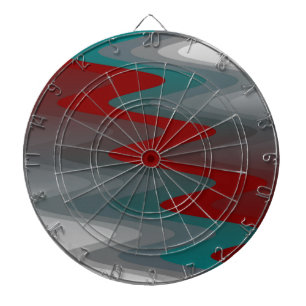 teal burgundy gray waves dart board