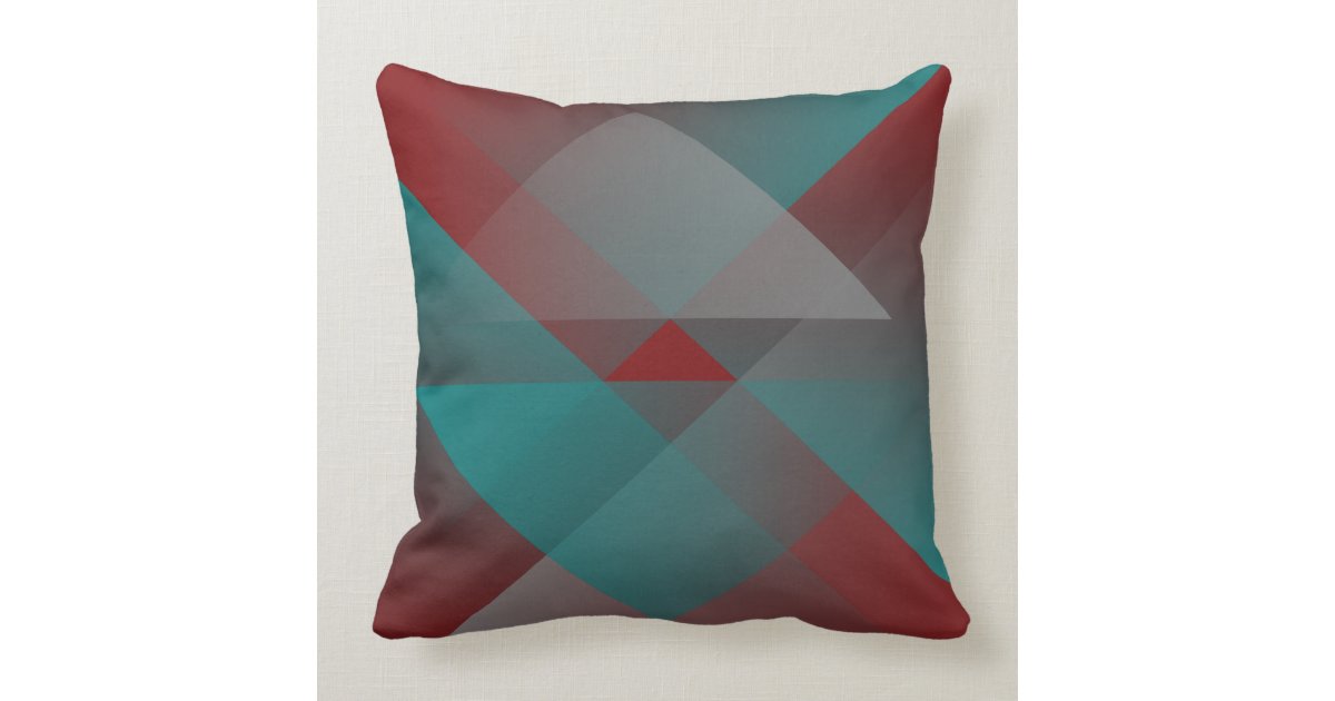 Teal burgundy shades throw pillow