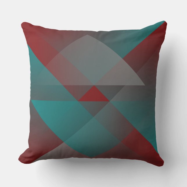 Teal burgundy shades throw pillow (Front)
