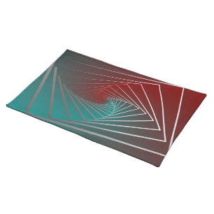 teal burgundy spin cloth placemat