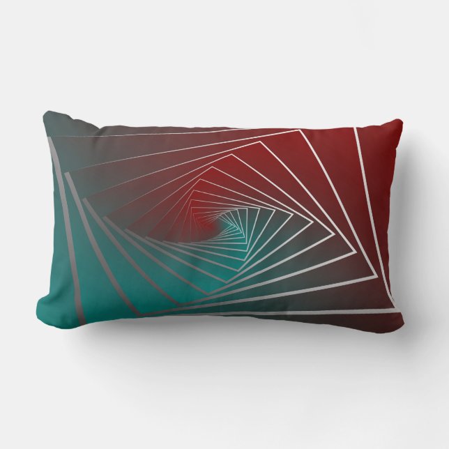 teal burgundy spin lumbar pillow (Front)