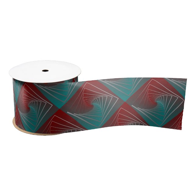 teal burgundy spin satin ribbon (Spool)