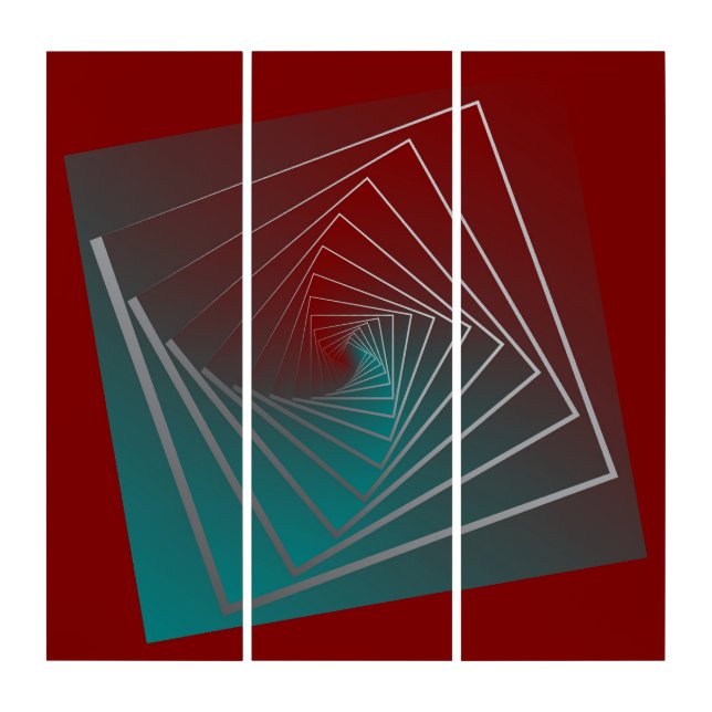 teal burgundy spin triptych (Front)