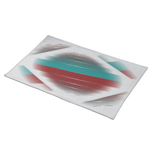 Teal burgundy spinning cloth placemat