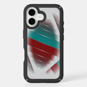 Teal burgundy spinning iPhone 16 case