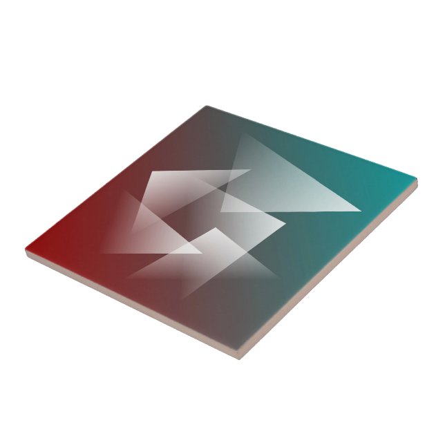 teal burgundy white ceramic tile (Side)