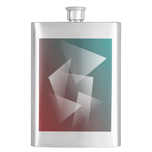 teal burgundy white flask (Front)