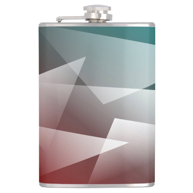 teal burgundy white flask (Front)