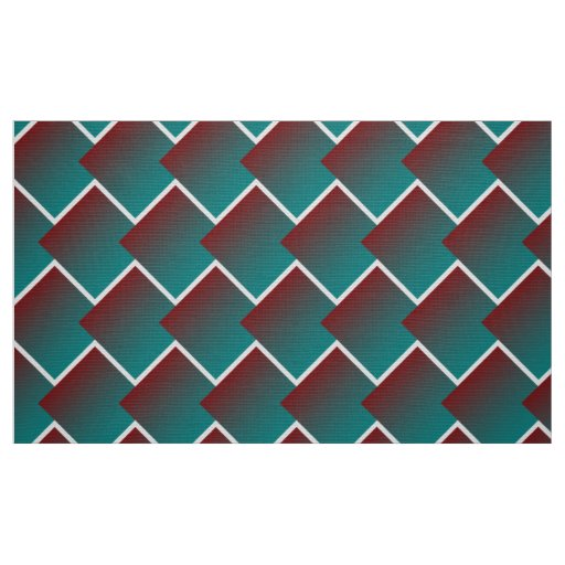 Teal burgundy white geometry fabric
