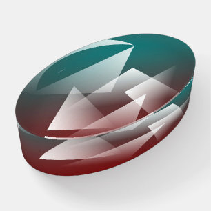 teal burgundy white paperweight