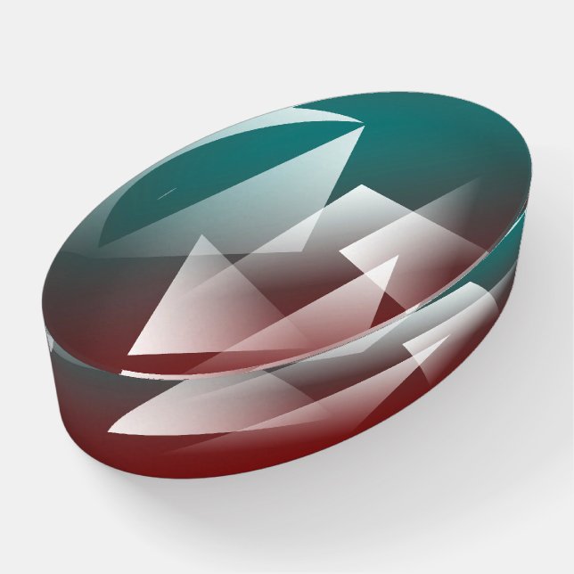 teal burgundy white paperweight (Angled)