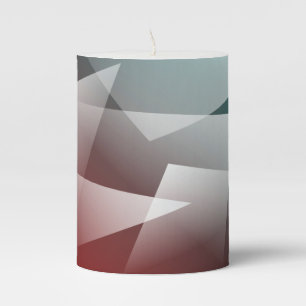 teal burgundy white pillar candle