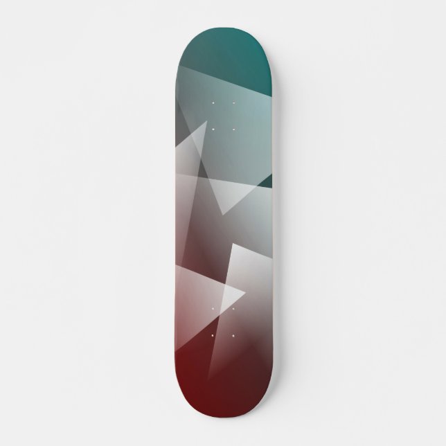 teal burgundy white skateboard (Front)