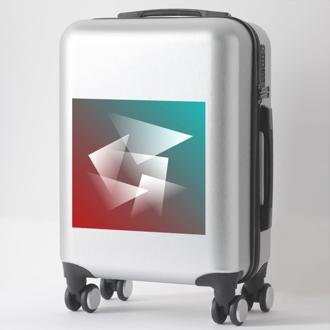 teal burgundy white sticker (Suitcase)