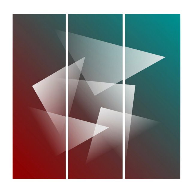 teal burgundy white triptych (Front)