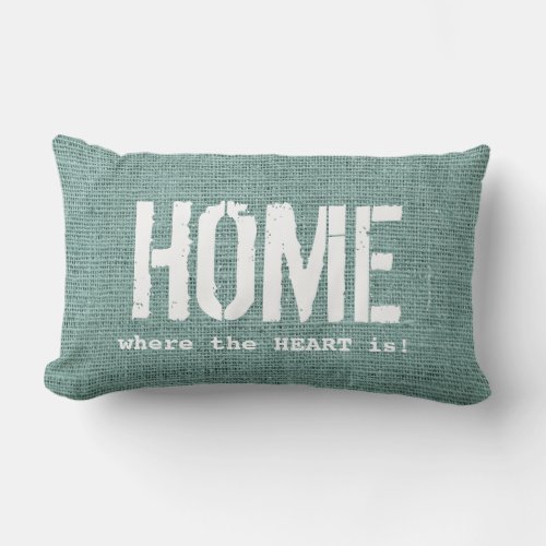 Teal Burlap _ DIY Text Lumbar Pillow